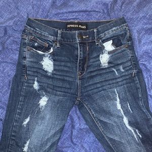 Express Jeans legging mid-rise dark wash jeans, size 6